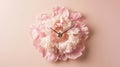 Pink peony flower design wall clock on pastel pink background, creative home decor concept Royalty Free Stock Photo