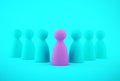 Pink people model outstanding out from the crowd. Human resource, Talent management, Recruitment employee, Successful business Royalty Free Stock Photo