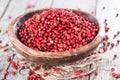Pink Peppercorns (close-up shot) Royalty Free Stock Photo
