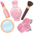 Pink Perfume And Cosmetics Accessories Royalty Free Stock Photo