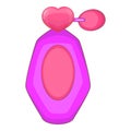 Pink perfume flacon icon, cartoon style Royalty Free Stock Photo