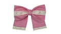 Pink Petal Elegance: Cotton and Lace Hair Bow