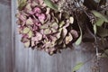 Pink petal leaves on a decoration bouquet plant