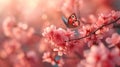 Pink petals, butterflies, and blooming trees create a springtime enchantment