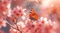 Pink petals, butterflies, and blooming trees create a springtime enchantment