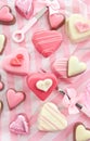 Pink Petit Fours in Heart shape Royalty Free Stock Photo