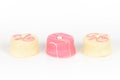 Pink petit fours Royalty Free Stock Photo