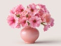 Pink petunia flowers in ceramic vase Royalty Free Stock Photo