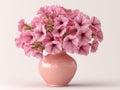 Pink petunia flowers in ceramic vase Royalty Free Stock Photo