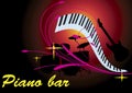 Pink piano bar Royalty Free Stock Photo