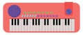 Pink piano, illustration, vector