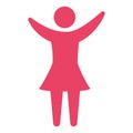 pink pictogram human woman flat design