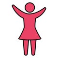 pink pictogram human woman flat design