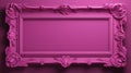 Ornate 8k 3d Frame On Pink Surface: Detailed Classical Architectural Carving