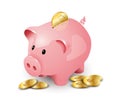 Pink piggy bank