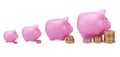 Pink piggy bank