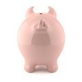 Pink piggy bank - back view