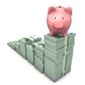 Euro Chart Piggy Bank Royalty Free Stock Photo