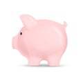Pink piggy bank isolated on white background. Vector illustration Royalty Free Stock Photo