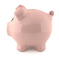 Pink piggy bank - lateral view