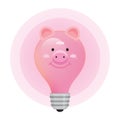 Pink Piggy Bank Light Bulb Royalty Free Stock Photo