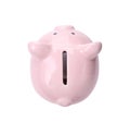 Pink piggy bank on white background Royalty Free Stock Photo