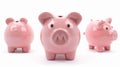 Three Pink Piggy Banks.AI generated image Royalty Free Stock Photo