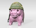 Pink piggy is ready to war Royalty Free Stock Photo