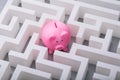 Pink Piggybank In The Centre Of Maze Royalty Free Stock Photo