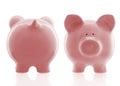 Pink Piggybank Front and Back Royalty Free Stock Photo