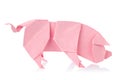 Pink pig of origami Royalty Free Stock Photo