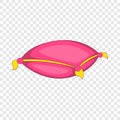 Pink pillow icon, cartoon style