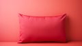 Minimalist Pink Pillow On Red Background