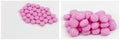 Pink pills drug prescription white background Royalty Free Stock Photo