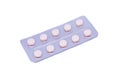 Pink pills in a package isolated on a white background Royalty Free Stock Photo