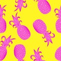 Pink pinapple in a seamless pattern design Royalty Free Stock Photo