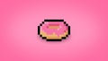 Pink pixel 8 bit donut wallpaper - high res background