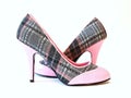 Pink and plaid High Heels Royalty Free Stock Photo