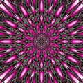 Pink planetoid star Mandala Flower Vibrant Kaleidoscope, ornamental pattern Royalty Free Stock Photo