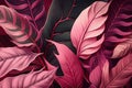 Pink plant leaves background (AI generated)