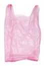 Pink plastic bag isolated