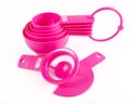 Pink plastic baking utensils Royalty Free Stock Photo