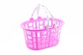 Pink plastic basket isolated. Royalty Free Stock Photo