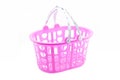 Pink plastic basket isolated. Royalty Free Stock Photo