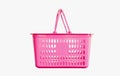 Pink plastic basket on isolated white background Royalty Free Stock Photo