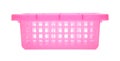 Pink plastic basket on white background Royalty Free Stock Photo
