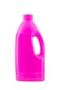 Pink plastic bleach bottle