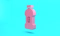 Pink Plastic bottle for laundry detergent, bleach, dishwashing liquid or another cleaning agent icon isolated on Royalty Free Stock Photo