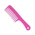 Pink plastic comb. Hair brush. Icon in flat style. Vector illustration Royalty Free Stock Photo