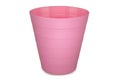 Pink plastic empty wastebasket